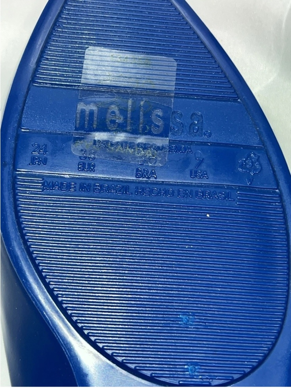 Melissa + Karl Lagerfeld Trippy Zip Ballet Flats blue white color combination. - Picture 5 of 5